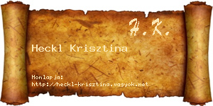 Heckl Krisztina névjegykártya